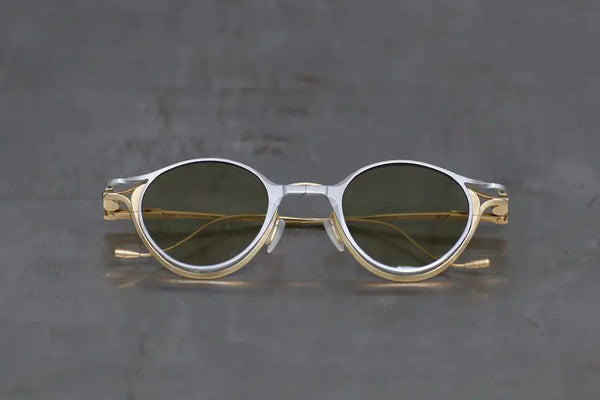 Rigards RG1038 series collection detachable double-layer plain sunglasses RG-RG1038ST-QYQL D gold and silver frame + silver clip frame + light green sunglasses